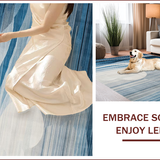 Ultra Soft Area Rug, Non Slip, Stain Resistant, Washable Area Rugs for Living Room, Bedroom, Sleek Neutral Hues with Fluid Patterns(Blue)