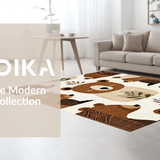 Ultra Soft Area Rug, Non Slip, Stain Resistant, Washable Area Rugs for Living Room, Bedroom, Soft Earth Tone Bear Motif(Brown)