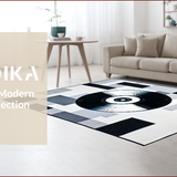 Ultra Soft Area Rug, Non Slip, Stain Resistant, Washable Area Rugs for Living Room, Bedroom, Abstract Multicolor Vinyl Aesthetic(Black)