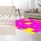 Ultra Soft Area Rug, Non Slip, Stain Resistant, Washable Area Rugs for Living Room, Bedroom, Whimsical Geometric Accent Style(Pink)