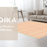 Ultra Soft Area Rug, Non Slip, Stain Resistant, Washable Area Rugs for Living Room, Bedroom, Lively Color Blocked Abstract Design(Orange)