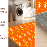 Ultra Soft Area Rug, Non Slip, Stain Resistant, Washable Area Rugs for Living Room, Bedroom, Bright Orange and White Theme(Orange)