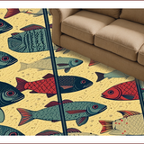 Ultra Soft Area Rug, Non Slip, Stain Resistant, Washable Area Rugs for Living Room, Bedroom, Modern Vibrant Fishing Bathmat for Kids Room(Gold)