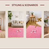 Ultra Soft Area Rug, Non Slip, Stain Resistant, Washable Area Rugs for Living Room, Bedroom, Aesthetic Pastel Pink Bath Mat with Non-Slip Design(Pink)
