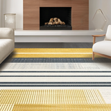 Ultra Soft Area Rug, Non Slip, Stain Resistant, Washable Area Rugs for Living Room, Bedroom, Sleek Modern Geometric Fusion(Gold)