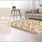Ultra Soft Area Rug, Non Slip, Stain Resistant, Washable Area Rugs for Living Room, Bedroom, Vintage Floral Light Brown Living Room Rug(Beige)