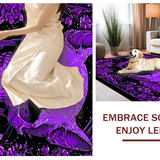 Ultra Soft Area Rug, Non Slip, Stain Resistant, Washable Area Rugs for Living Room, Bedroom, Dark Fantasy Alphabet Design(Purple)