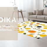Ultra Soft Area Rug, Non Slip, Stain Resistant, Washable Area Rugs for Living Room, Bedroom, Bright Cheerful Organic Design(Orange)