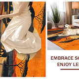 Ultra Soft Area Rug, Non Slip, Stain Resistant, Washable Area Rugs for Living Room, Bedroom, Contemporary Wildlife Themed Aesthetic(Orange)