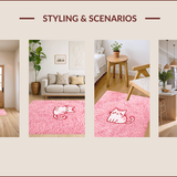 Ultra Soft Area Rug, Non Slip, Stain Resistant, Washable Area Rugs for Living Room, Bedroom, Modern Cute Cat Bedroom Decor(Pink)