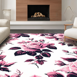 Ultra Soft Area Rug, Non Slip, Stain Resistant, Washable Area Rugs for Living Room, Bedroom, Artistic Garden Inspired Bath Mat(Pink)