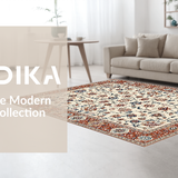 Ultra Soft Area Rug, Non Slip, Stain Resistant, Washable Area Rugs for Living Room, Bedroom, Classic Elegant Floral Harmony(Ivory)