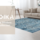 Contemporary Blue Toned Geometric Motif(Blue)