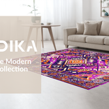 Ultra Soft Area Rug, Non Slip, Stain Resistant, Washable Area Rugs for Living Room, Bedroom, Striking Elegant Linear Texture(Purple)