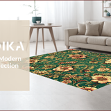 Ultra Soft Area Rug, Non Slip, Stain Resistant, Washable Area Rugs for Living Room, Bedroom, Faded Retro Office Accent Rug for Minimal Living(Green)