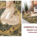Ultra Soft Area Rug, Non Slip, Stain Resistant, Washable Area Rugs for Living Room, Bedroom, Luxurious Faded Medallion Style(Gold)