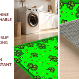Ultra Soft Area Rug, Non Slip, Stain Resistant, Washable Area Rugs for Living Room, Bedroom, Rustic Low-Profile Clover Design(Green)