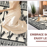Ultra Soft Area Rug, Non Slip, Stain Resistant, Washable Area Rugs for Living Room, Bedroom, Vibrant Loop-and-Cut Textured Pattern(Black)