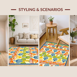 Ultra Soft Area Rug, Non Slip, Stain Resistant, Washable Area Rugs for Living Room, Bedroom, Artistic Retro Nature Pattern(Orange)