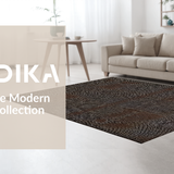 Ultra Soft Area Rug, Non Slip, Stain Resistant, Washable Area Rugs for Living Room, Bedroom, Artful Fluffy Patterned Decor(Brown)