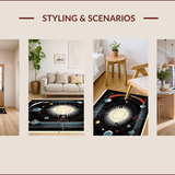 Ultra Soft Area Rug, Non Slip, Stain Resistant, Washable Area Rugs for Living Room, Bedroom, Chic Colorful Circle Aesthetic(Red)