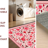 Ultra Soft Area Rug, Non Slip, Stain Resistant, Washable Area Rugs for Living Room, Bedroom, Whimsical Bright Blossom Theme(Pink)