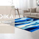 Ultra Soft Area Rug, Non Slip, Stain Resistant, Washable Area Rugs for Living Room, Bedroom, Charming Coastal Animal Illustration(Blue)