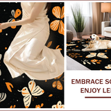 Ultra Soft Area Rug, Non Slip, Stain Resistant, Washable Area Rugs for Living Room, Bedroom, Boho Insect Print Low Pile(Black)