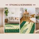 Ultra Soft Area Rug, Non Slip, Stain Resistant, Washable Area Rugs for Living Room, Bedroom, Fresh Modern Organic Shapes(Beige)