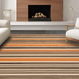 Ultra Soft Area Rug, Non Slip, Stain Resistant, Washable Area Rugs for Living Room, Bedroom, Artistic Cordaman Stripe Aesthetic(Orange)