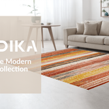 Ultra Soft Area Rug, Non Slip, Stain Resistant, Washable Area Rugs for Living Room, Bedroom, Rustic Vibrant Abstract Medley(Orange)