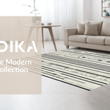 Ultra Soft Area Rug, Non Slip, Stain Resistant, Washable Area Rugs for Living Room, Bedroom, Graphic Stripe Motif Rug for Stylish Decor(Gray)