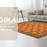 Ultra Soft Area Rug, Non Slip, Stain Resistant, Washable Area Rugs for Living Room, Bedroom, Chic Nature-Inspired Entrance Accent(Orange)