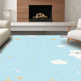 Ultra Soft Area Rug, Non Slip, Stain Resistant, Washable Area Rugs for Living Room, Bedroom, Cute Creatures Cozy Atmosphere(Blue)