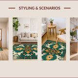 Ultra Soft Area Rug, Non Slip, Stain Resistant, Washable Area Rugs for Living Room, Bedroom, Rustic Arrow Pattern with Warm Tones(Green)