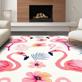 Ultra Soft Area Rug, Non Slip, Stain Resistant, Washable Area Rugs for Living Room, Bedroom, Pastel Floral Watercolor Impression(White)