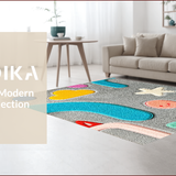 Ultra Soft Area Rug, Non Slip, Stain Resistant, Washable Area Rugs for Living Room, Bedroom, Playful Grey Cartoon Cat Bath Mat Runner(Gray)