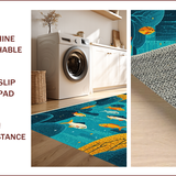 Ultra Soft Area Rug, Non Slip, Stain Resistant, Washable Area Rugs for Living Room, Bedroom, Funny Fishing Entryway Rug Non-Slip Washable(Blue)