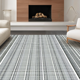 Ultra Soft Area Rug, Non Slip, Stain Resistant, Washable Area Rugs for Living Room, Bedroom, Cotton Braided Rug Black White Modern Farmhouse Front Porch Mat(Gray)