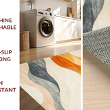 Ultra Soft Area Rug, Non Slip, Stain Resistant, Washable Area Rugs for Living Room, Bedroom, Striking Layered Color Fusion Style(Orange)
