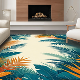 Ultra Soft Area Rug, Non Slip, Stain Resistant, Washable Area Rugs for Living Room, Bedroom, Whimsical Botanical Trellis Style(Orange)