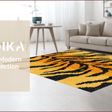 Ultra Soft Area Rug, Non Slip, Stain Resistant, Washable Area Rugs for Living Room, Bedroom, Chic Leopard Skin Plush Living Room(Orange)