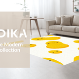 Ultra Soft Area Rug, Non Slip, Stain Resistant, Washable Area Rugs for Living Room, Bedroom, Cute Decorative Egg Shape(Yellow)