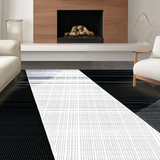 Ultra Soft Area Rug, Non Slip, Stain Resistant, Washable Area Rugs for Living Room, Bedroom, Modern Striking Monochrome Design(Black)