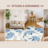 Ultra Soft Area Rug, Non Slip, Stain Resistant, Washable Area Rugs for Living Room, Bedroom, Soft Pastel Animal Theme Decor(Blue)