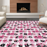Ultra Soft Area Rug, Non Slip, Stain Resistant, Washable Area Rugs for Living Room, Bedroom, Charming Floral Daisy Arrangement(Pink)