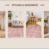 Ultra Soft Area Rug, Non Slip, Stain Resistant, Washable Area Rugs for Living Room, Bedroom, Pastel Traditional Bedroom Area Rug(Pink)
