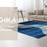 Ultra Soft Area Rug, Non Slip, Stain Resistant, Washable Area Rugs for Living Room, Bedroom, Contemporary Marble Texture Expression(Blue)