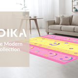Ultra Soft Area Rug, Non Slip, Stain Resistant, Washable Area Rugs for Living Room, Bedroom, Delightful Pastel Fun Motif(Pink)