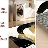 Ultra Soft Area Rug, Non Slip, Stain Resistant, Washable Area Rugs for Living Room, Bedroom, Contemporary Luxe Abstract Geometry(Gold)